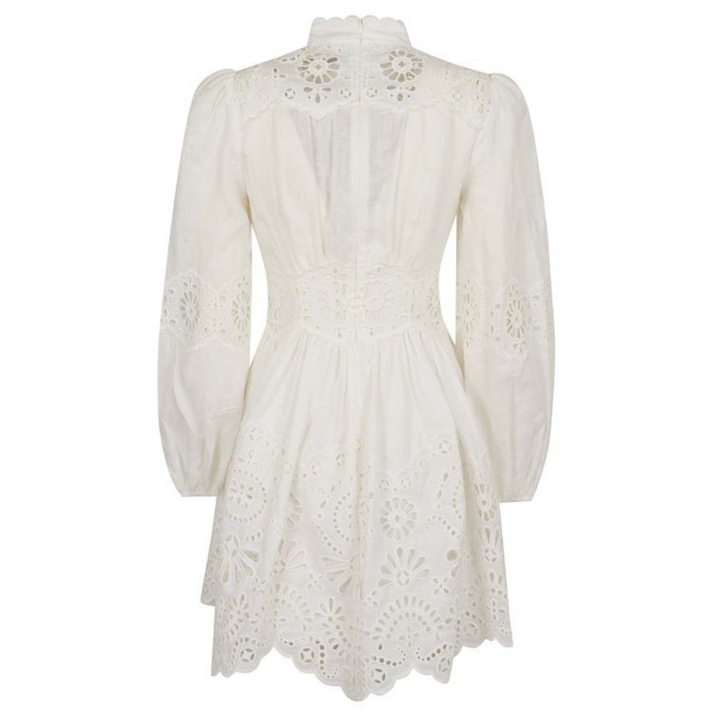 Zimmermann Fitted Linen Mini Dress With Puff Sleeves - NWT - Picture 2 of 2